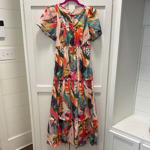 Tropical Print Maxi Dress